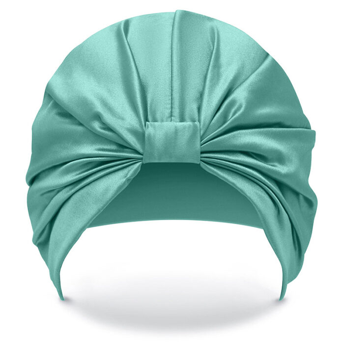 Hodvábny turban na spanie - Mätovo-zelená